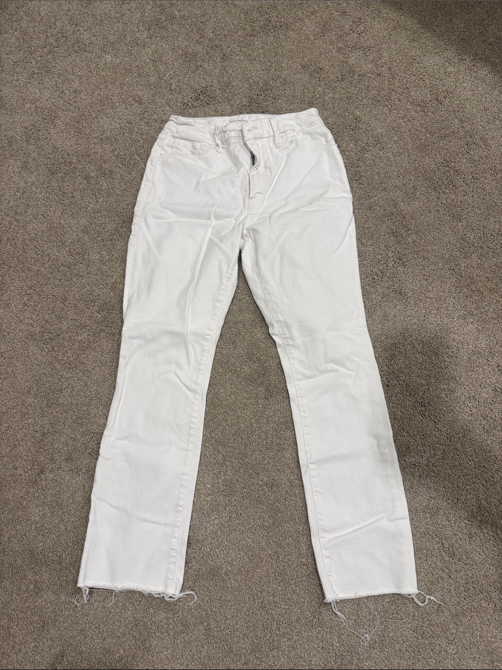 Good American White Jeans —Straight High-Rise Style